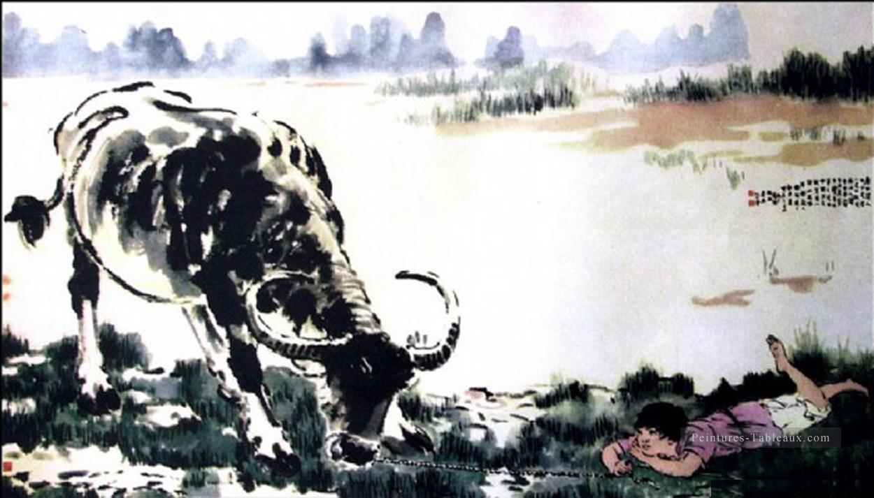 XU Beihong Corydon et l’encre de Chine vieux bétail Peintures à l'huile
